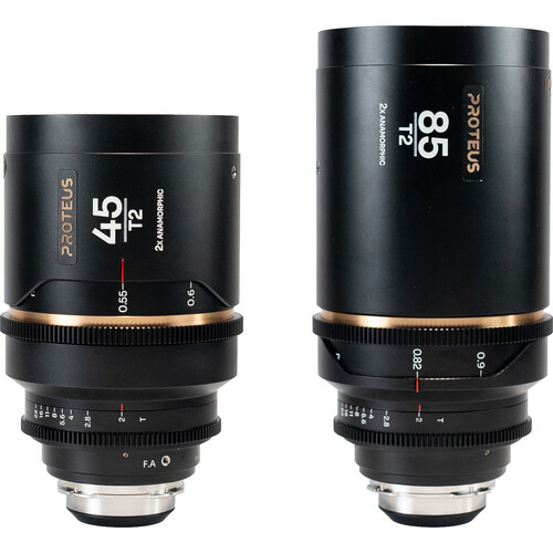 Laowa Proteus 2x Anamorphic 45 & 85mm T2 Lens Bundle (PL/EF, Feet, Amber Flare)