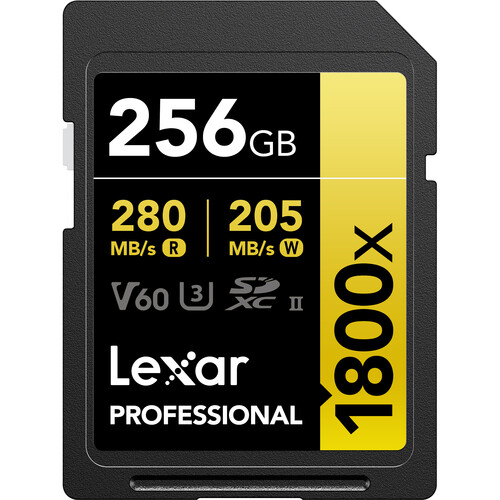 256GB Professional 1800x UHS-II SDXC Memory Card (GOLD Series, 2-Pack)