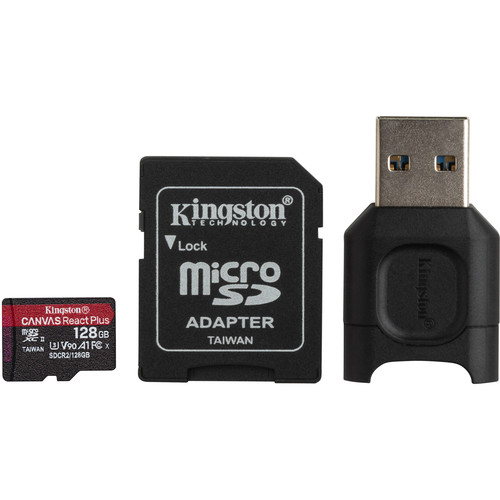 Kingston 128GB Canvas React Plus UHS-II microSDXC Memory Card