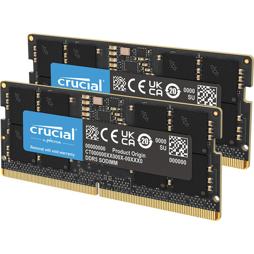 Crucial 128GB DDR5 5600 MHz SO-DIMM Memory Kit (2 x 64GB)